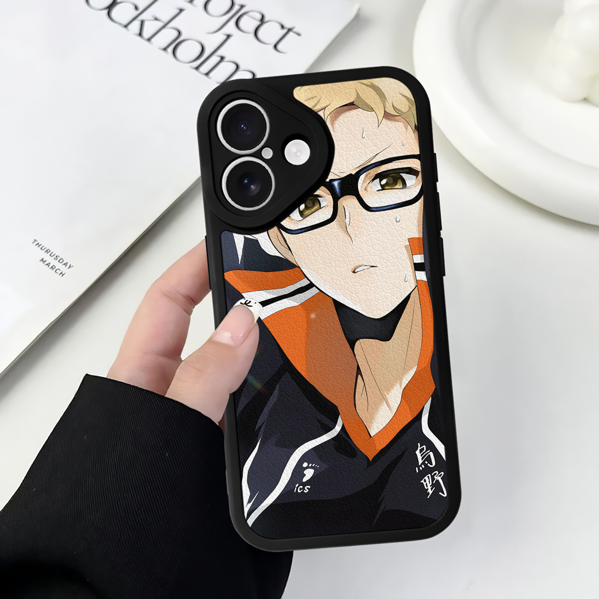 （画像用） ハイキュー!! Haikyu!! 【iPhone 16シリーズ対応】シリコンスマホケース（レザー調） 材質：シリコン